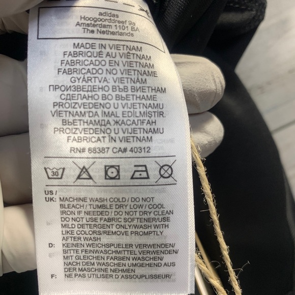 New! Adidas Black White Three Stripe Active Tight - Picture 9 of 11